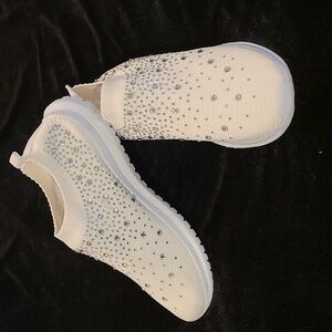 Rhinestone embellished White sock sneakers